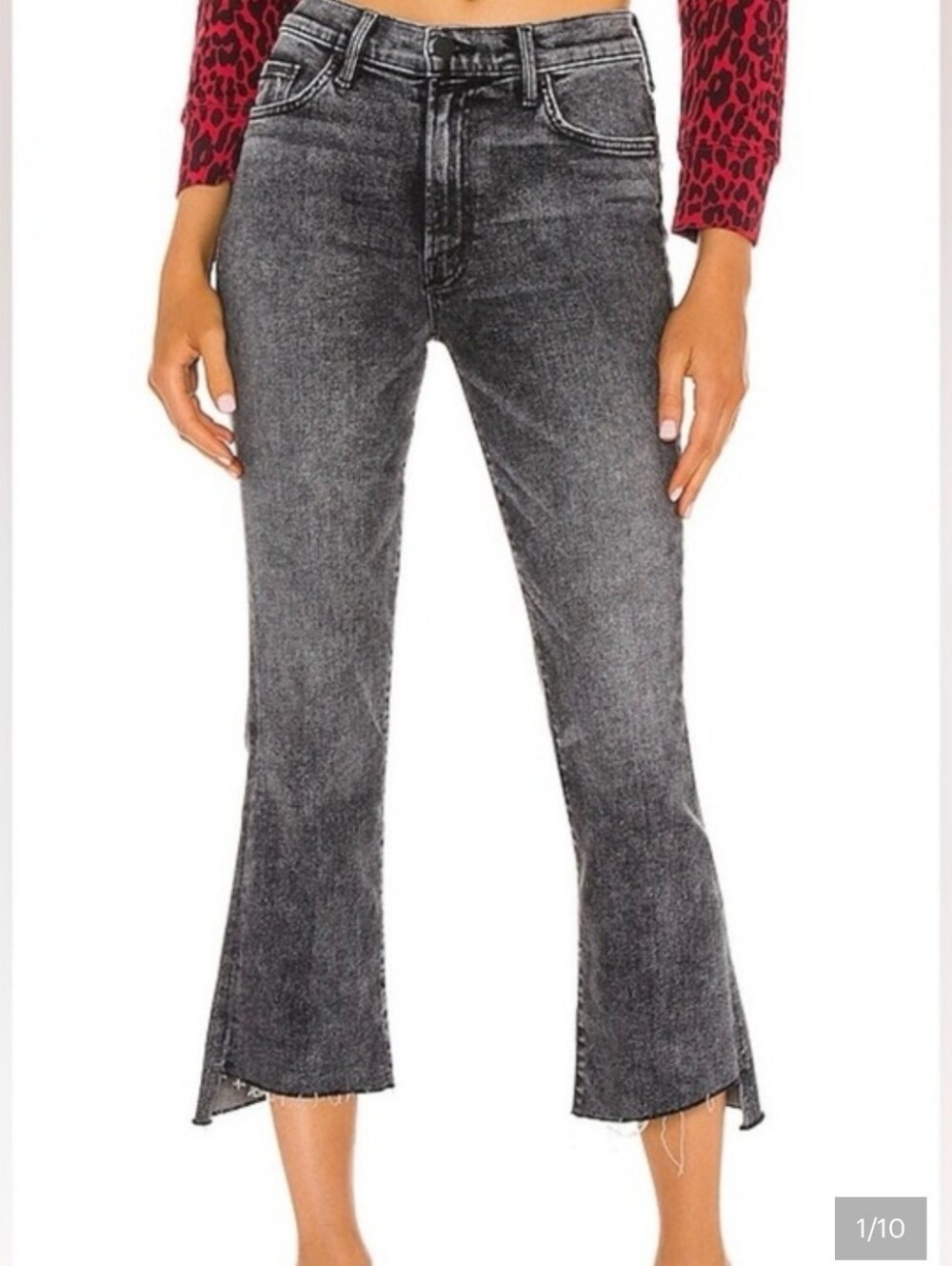 MOTHER The Insider Crop Step Fray Jeans In Train Stops Size 30
